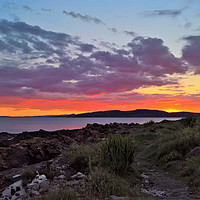 Buy canvas prints of Sunset over the Firth of Clyde and little Cumbrae  by Peter Gaeng
