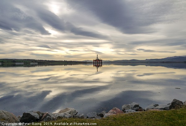 An Oilrig at Sunset over Cromarty Firth Picture Board by Peter Gaeng