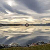 Buy canvas prints of An Oilrig at Sunset over Cromarty Firth by Peter Gaeng