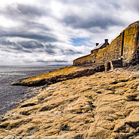 Buy canvas prints of Saltcoast Harbour sea defence wall by Peter Gaeng