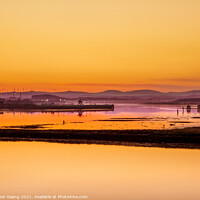 Buy canvas prints of Ardeer harbour sunset - Scotland by Peter Gaeng