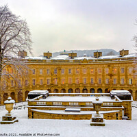 Buy canvas prints of The Crescent, Buxton, in winter by geoff shoults