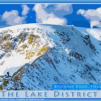 Buy canvas prints of Helvellyn and Striding Edge by geoff shoults