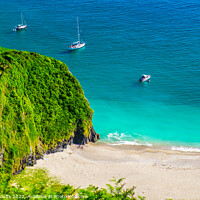 Buy canvas prints of Lantic Bay, Cornwall, by geoff shoults
