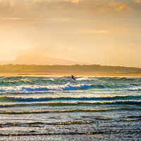 Buy canvas prints of Kite surfing at Rhosneigr by geoff shoults