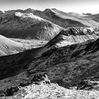 Buy canvas prints of Mosedale and Scafell, monochrome by geoff shoults