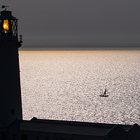 Buy canvas prints of Sailing past South Stack lighthouse, Anglesey by geoff shoults