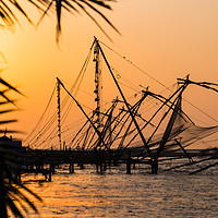 Buy canvas prints of The Chinese Fishing Nets, Kochi, India by geoff shoults
