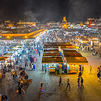 Buy canvas prints of  Jemaa el-Fnaa, Marrakech in the evening by geoff shoults