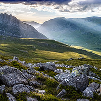 Buy canvas prints of Evening light, Tryfan, Snowdonia by geoff shoults