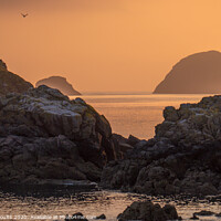 Buy canvas prints of Ramsey Island sunset by geoff shoults