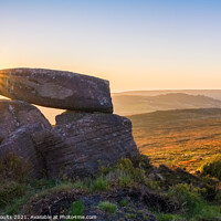 Buy canvas prints of Sunset at The Roaches by geoff shoults
