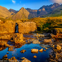 Buy canvas prints of Fairy Pools, Skye sunset by geoff shoults