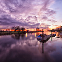 Buy canvas prints of Sunset at Trent Lock by Steve Haseldine