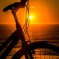 Buy canvas prints of Cycling into the sunset by sue boddington