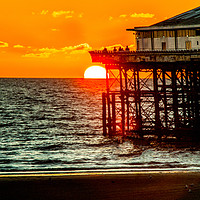 Buy canvas prints of Blackpool pier at sunset by sue boddington