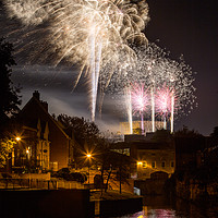 Buy canvas prints of Fireworks at Norwich Castle 2018 by Paula Sparkes
