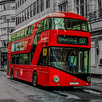 Buy canvas prints of Red London Bus, London, Oxford Street,  by Bhupendra Patel