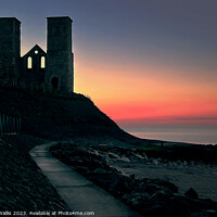 Buy canvas prints of Sunset at Reculver Towers by Danny Wallis