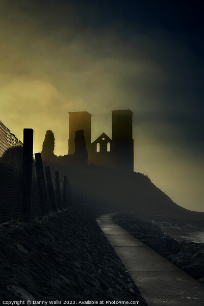 Reculver In The Mist Picture Board by Danny Wallis