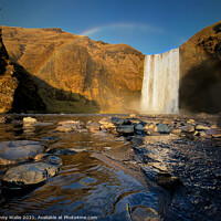 Buy canvas prints of Iceland Waterfall at Sunset in Skógafoss by Danny Wallis