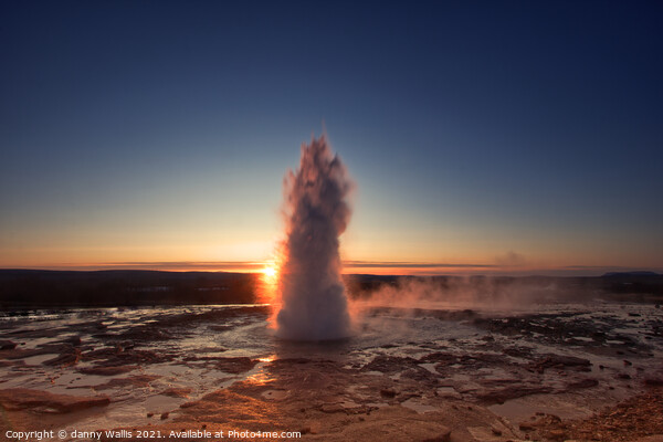 Iceland Geyser at Sunrise Picture Board by Danny Wallis