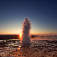 Buy canvas prints of Iceland Geyser at Sunrise by Danny Wallis