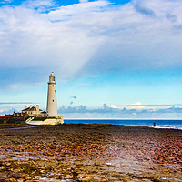 Buy canvas prints of St Mary's Lighthouse, England by Mark McGillivray