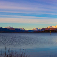 Buy canvas prints of Winter Sunset on Loch Lomond - 2 by Mark McGillivray