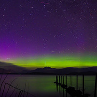 Buy canvas prints of Meteors and Aurora over Loch Lomond by Mark McGillivray
