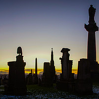 Buy canvas prints of Glasgow Necropolis Sunset by Mark McGillivray