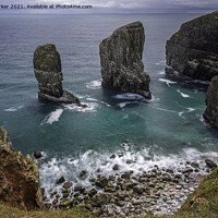 Buy canvas prints of Elegug Stacks, Pembrokeshire, south Wales.  by Gary Parker
