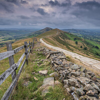 Buy canvas prints of Mam Tor, Peak District, at sunrise by Gary Parker