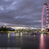 Buy canvas prints of The London Eye at night by Gary Parker