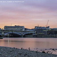 Buy canvas prints of Blackfriars Bridge, London, UK, at sunset on a summer's evening.  by Gary Parker