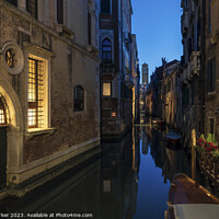 Buy canvas prints of Venetian canal at night time by Gary Parker