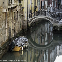 Buy canvas prints of Typical Venetian canal, early in the morning. by Gary Parker