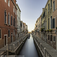 Buy canvas prints of Typical Venetian canal, early in the morning. Venice, Italy. by Gary Parker