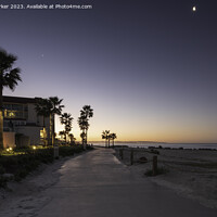 Buy canvas prints of A beach path on Coronado beach, San Diego, at sunrise.  by Gary Parker