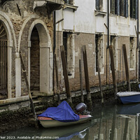 Buy canvas prints of Typical Venetian canal, early in the morning. Venice, Italy.  by Gary Parker