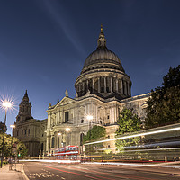 Buy canvas prints of Light Trails past St. Paul's Cathedral, London by Gary Parker