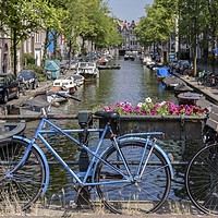 Buy canvas prints of The blue bicycle in Amsterdam by Gary Parker