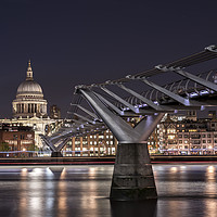 Buy canvas prints of St Paul's and the Millennium Bridge at night by Gary Parker