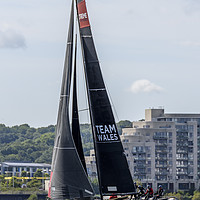 Buy canvas prints of Extreme Sailing Series - Cardiff Bay - Team Wales by Gary Parker