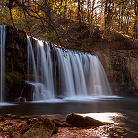 Buy canvas prints of Waterfall in the Brecon Beacons national park  by Gary Parker