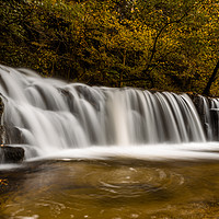 Buy canvas prints of Waterfall with smooth water in the autumn by Gary Parker