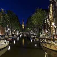 Buy canvas prints of Amsterdam canal, at night by Gary Parker