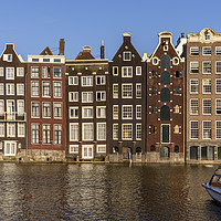 Buy canvas prints of Tall Dutch houses, overlooking an Amsterdam canal by Gary Parker