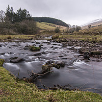 Buy canvas prints of Fast flowing mountain stream in the Brecon Beacons by Gary Parker