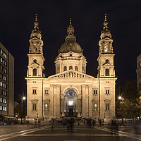 Buy canvas prints of St. Stephen's Basilica, in Budapest, lit up by Gary Parker
